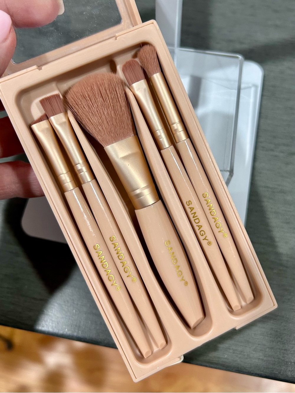 SANDAGY Beige 5-Piece Women's Makeup Brush Set